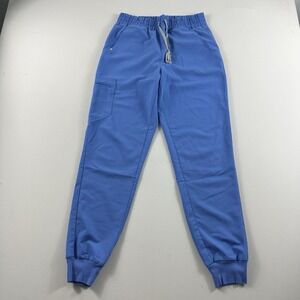 FIGS Zamora Jogger Womens Small Blue Scrub Pants W20SW2028 Cargo Zip‎ Pocket